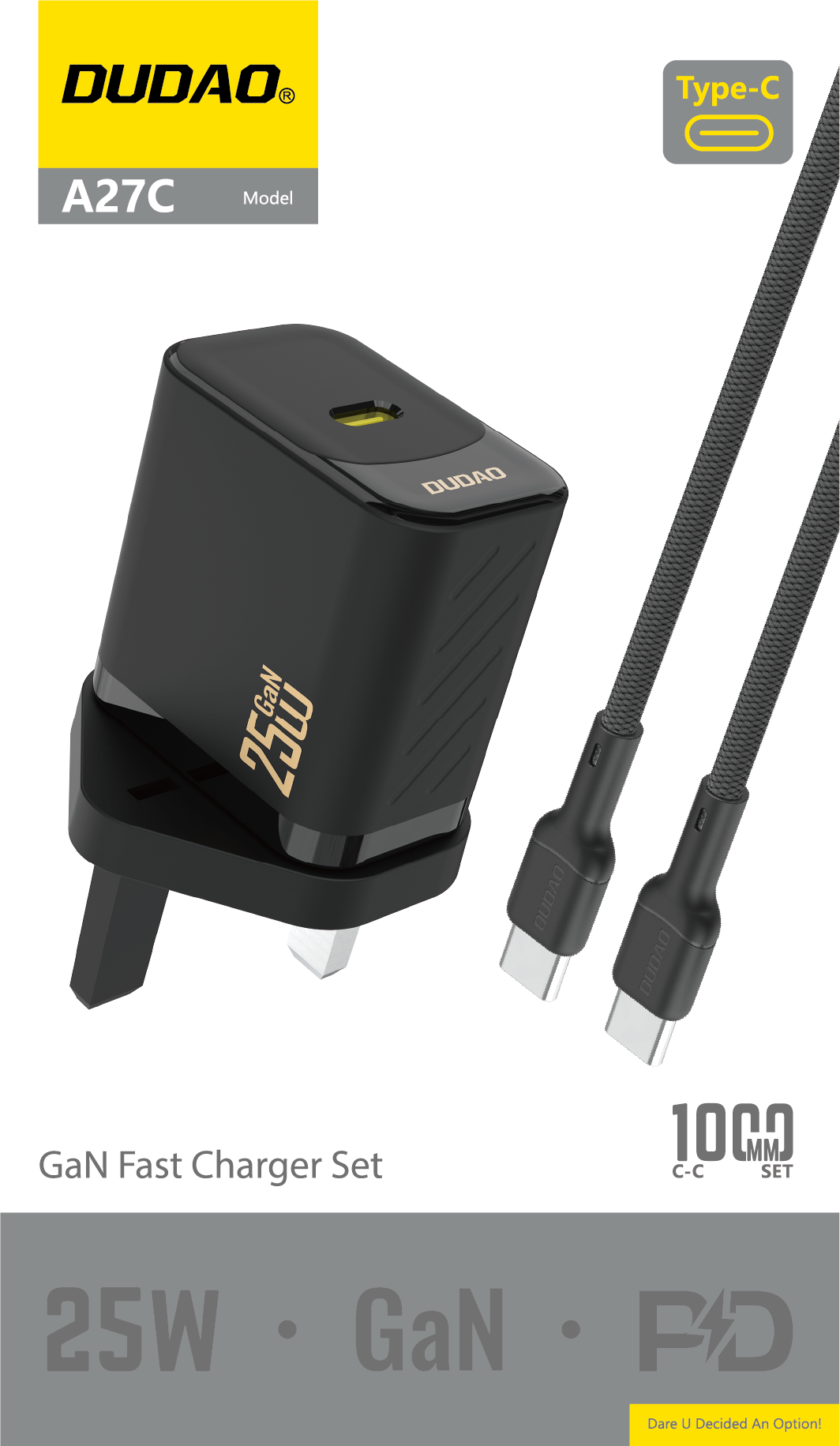 DUDAO A27UK-B PD25W GAN UK standard charger only DUDAO A27UK-B PD25W GAN UK standard charger only